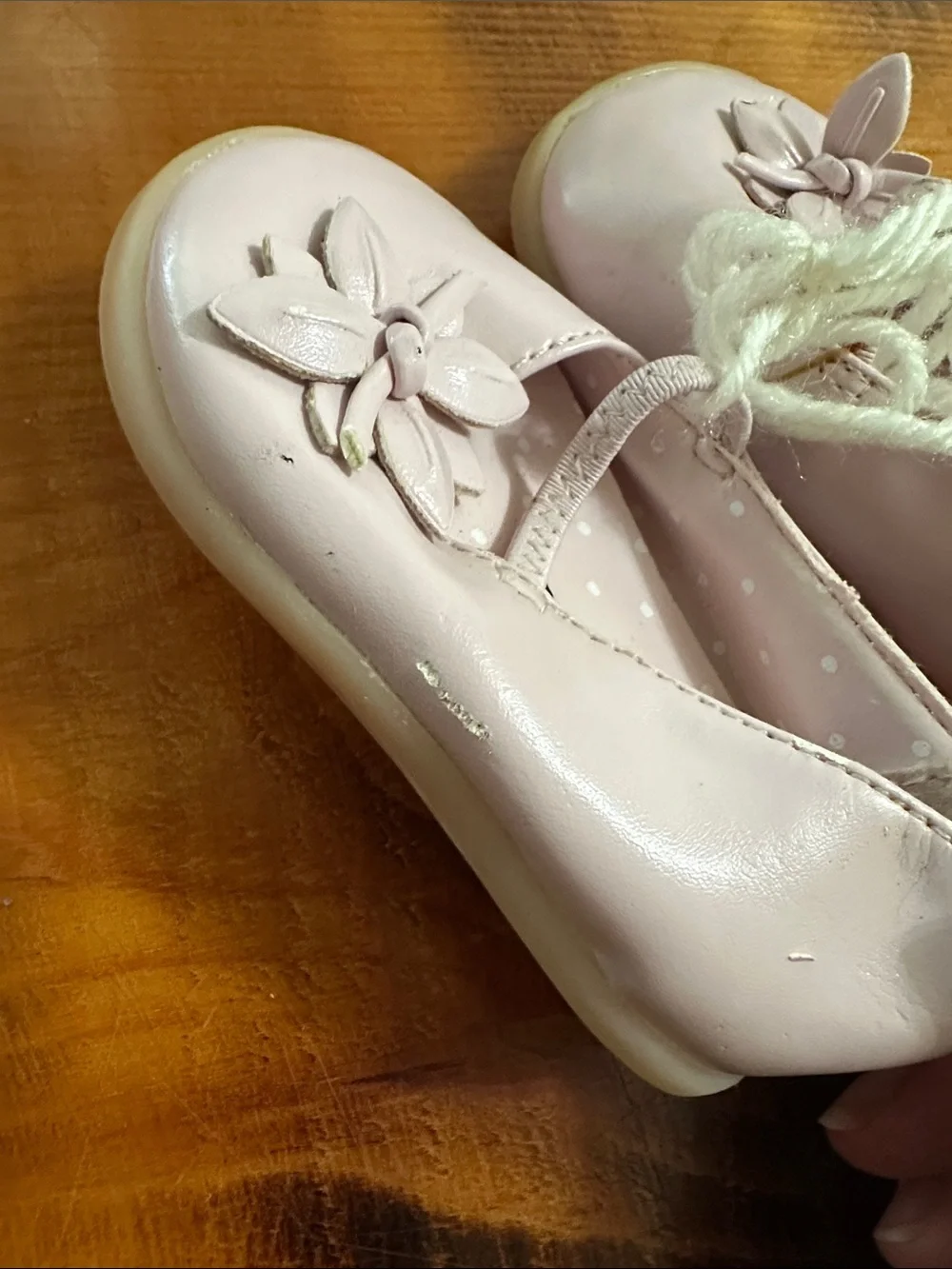 Circo Pale Pink Girl's Flower Strap Ballet Flats